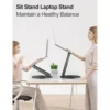 Tounee LS07 Telescopic Laptop Stand for Desk with 360° Swivel Base, Sit to Stand, Height Adjustable, Portable Riser Holder