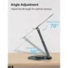 Tounee LS07 Telescopic Laptop Stand for Desk with 360° Swivel Base, Sit to Stand, Height Adjustable, Portable Riser Holder