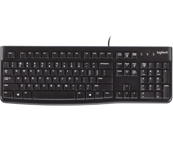 Logitech K120 USB Wired Keyboard | USB Plug-and-Play | Full-Size | Spill-Resistant
