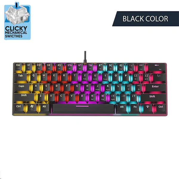 Armaggeddon MKA 1C Neo LED Backlight Mechanical Gaming Keyboard 61 Key Hot Swapable  Black / White