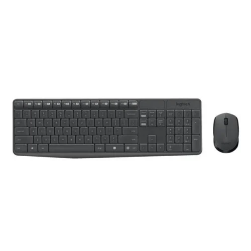 Logitech MK235 Wireless Keyboard and Mouse Combo 2.4 GHz With USB Receiver, 15 Function Keys