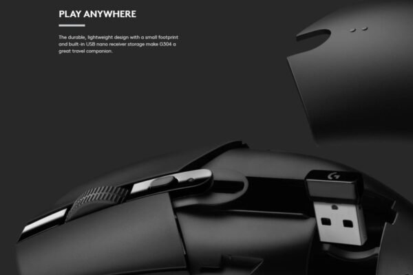 Logitech G304 Lightspeed Wireless Gaming Mouse | HERO Sensor | 12000 DPI | Lightweight | 6 Programmable Buttons | 1 MS Report Rate - Black / White