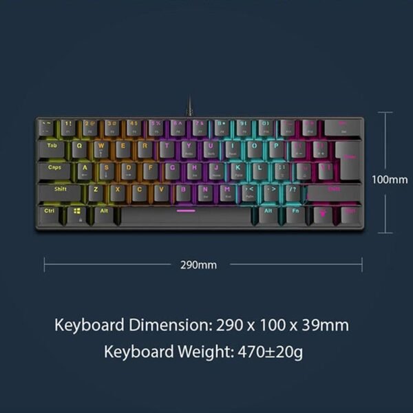 Armaggeddon MKA 1C Neo LED Backlight Mechanical Gaming Keyboard 61 Key Hot Swapable  Black / White