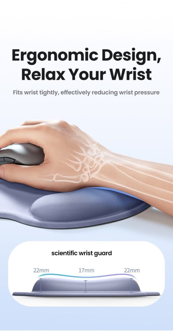 UGREEN Ergonomic Mouse Pad with Wrist Rest Support Soft Skin friendly Memory Foam Anti slip Design